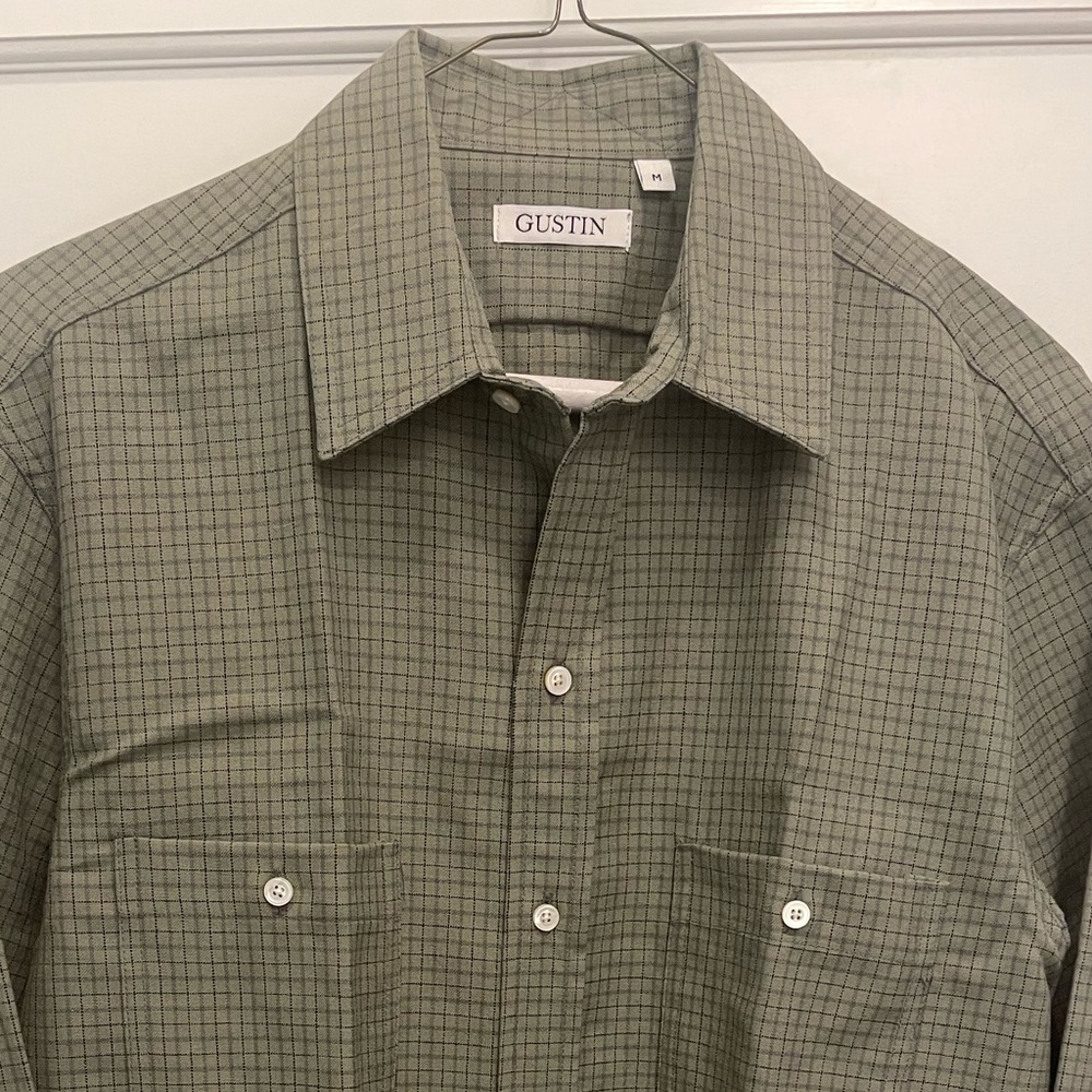 Gustin Green wool Checkered Men's Shirt size M